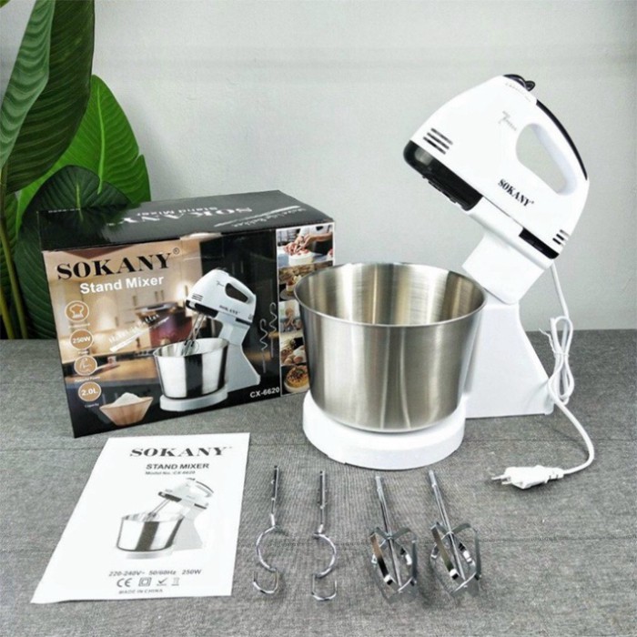 Máy Đánh Trứng Để Bàn SOKANY 7 Tốc Độ Công Suất 250W Hoạt Động Êm Ái