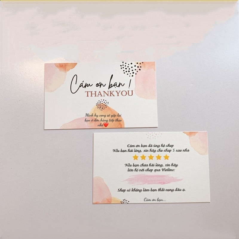 (Combo 10)Thiệp Cám Ơn, Phiếu Cảm Ơn, Card Thank You dành cho Shop Bán Hàng