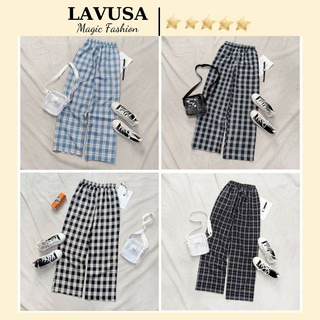 Quần CARO ỐNG RỘNG Nhiều Màu 🌺 Quần Ống Suông Kẻ LAVUSA