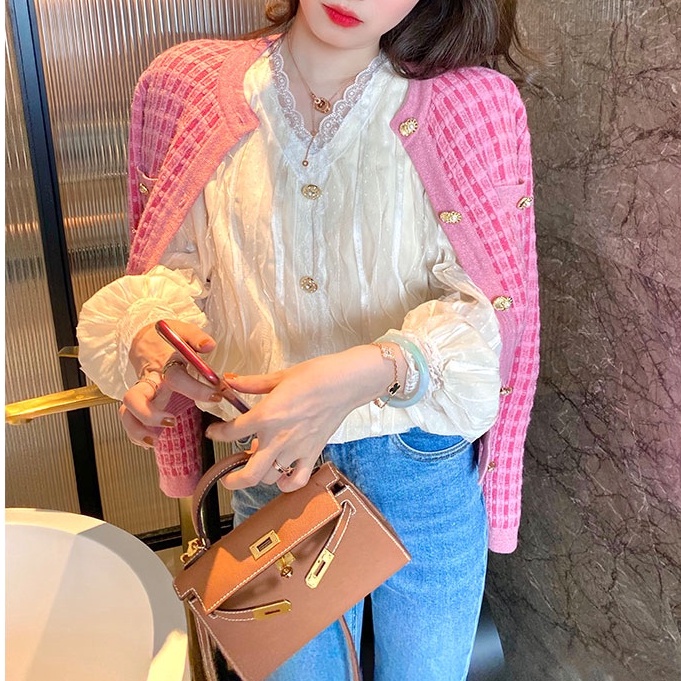  Áo Cardigan Dệt Kim Tay Dài Màu Hồng Thời Trang Cho Nữ | BigBuy360 - bigbuy360.vn