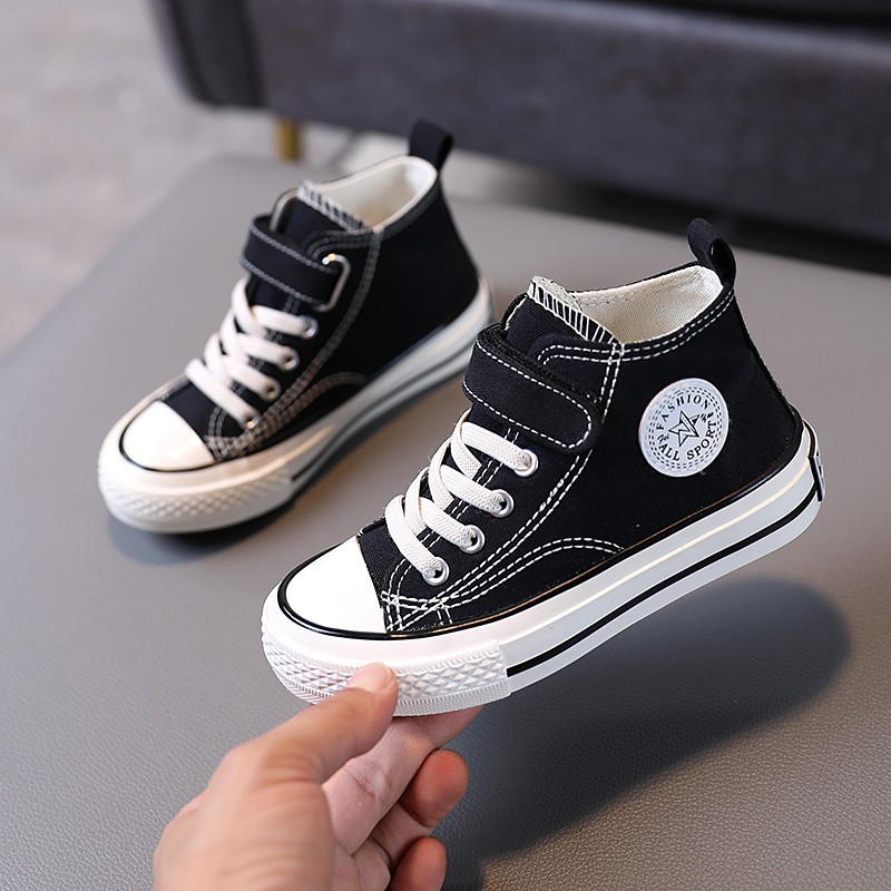 Giầy bata trẻ em cổ cao quai dán