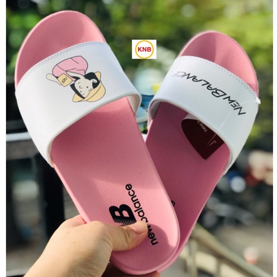 ♥️ Freeship+Ảnh Thật ♥️ Dép 𝗡𝐁 quai ngang nam nữ, dép quai ngang chàng trai cô gái, unisex thể thao màu hồng trắng