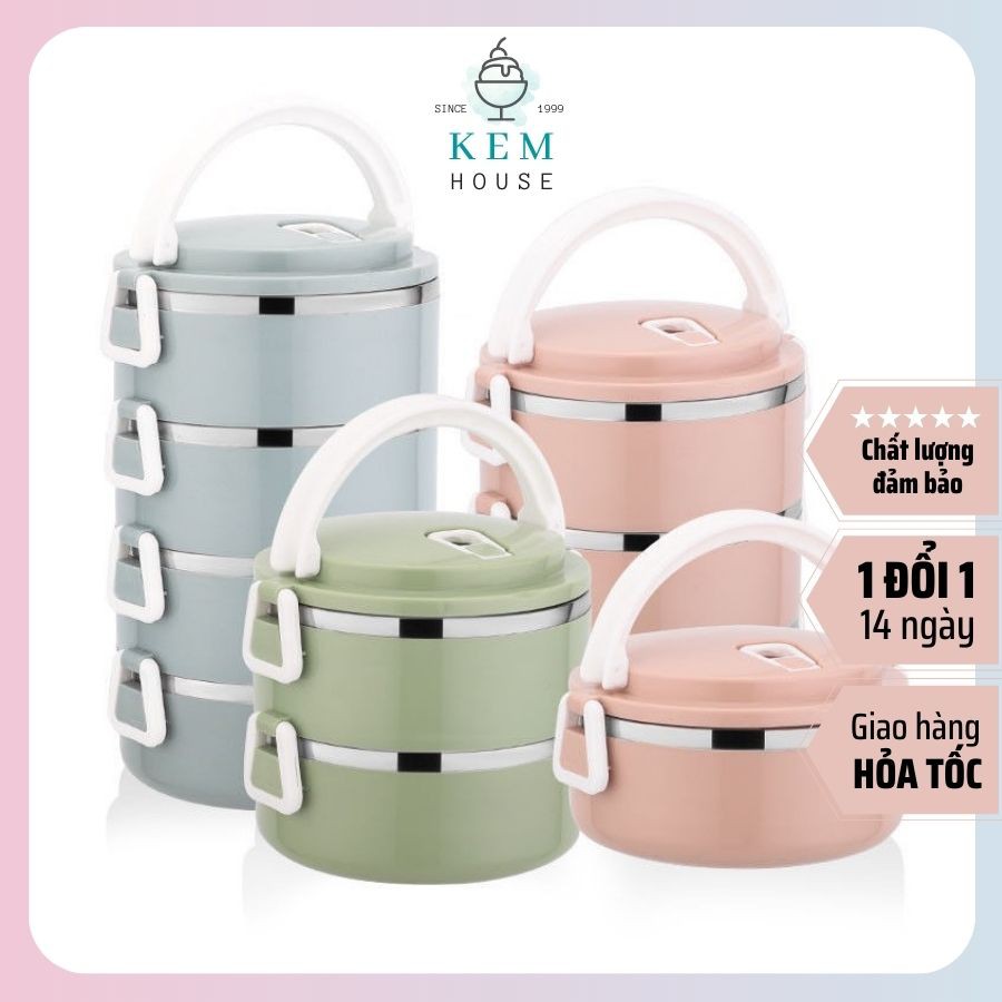 Hộp Đựng Cơm Cặp Lồng Cơm Giữ Nhiệt Lúa Mạch Ruột Inox Chất Lượng Số 1