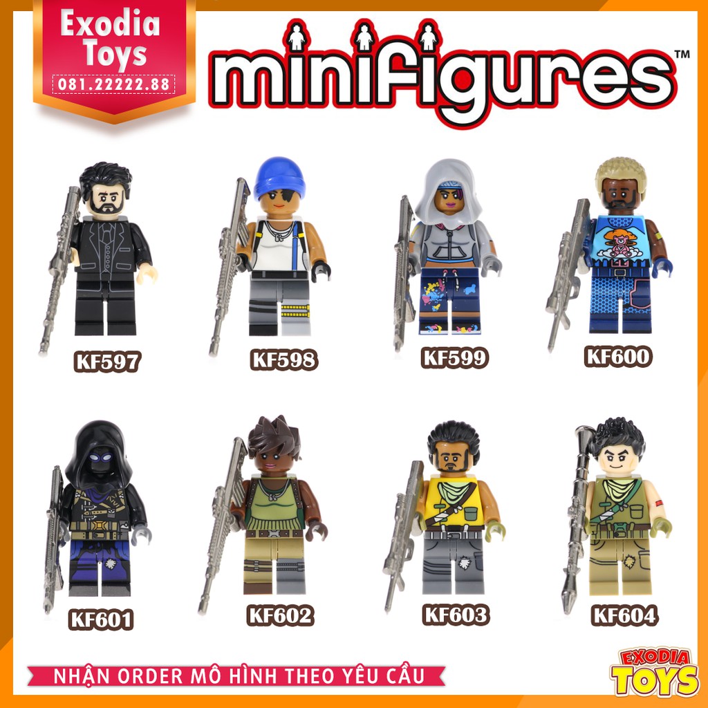 Xếp hình Minifigure Nhân vật trò chơi sinh tồn Fortnite Battle Royale - Đồ Chơi Lắp Ghép Sáng Tạo - KOPF KF6050