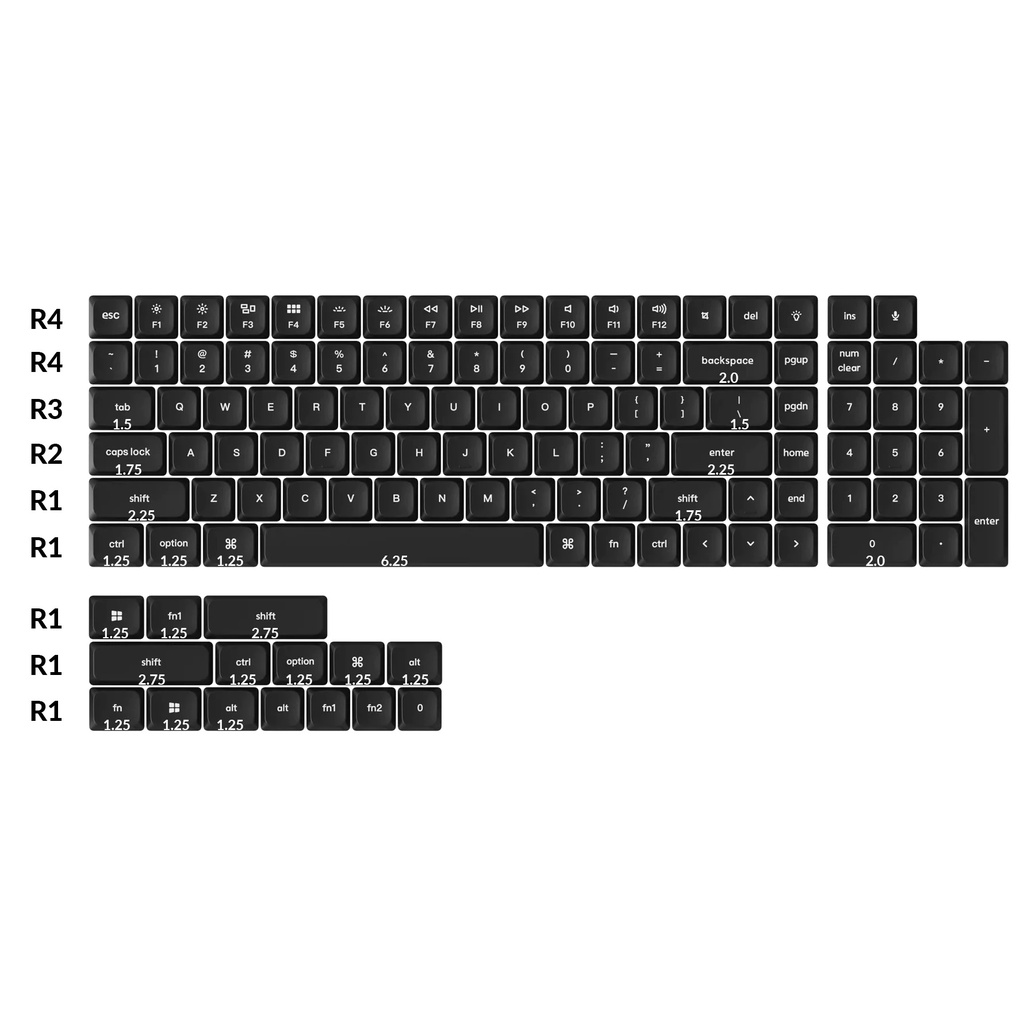 Keycap Keychron cấu hình thấp PBT Double Shot - Keychron Low Profile Double Shot PBT Keycap Set Keychron K3 K1 K7
