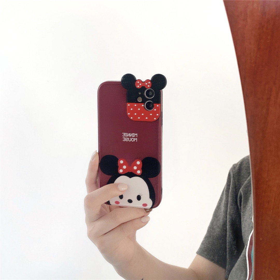 Ốp điện thoại nhựa mềm hình chuột Mickey Minnie dễ thương cho iPhone12 mini 11 PRO | BigBuy360 - bigbuy360.vn