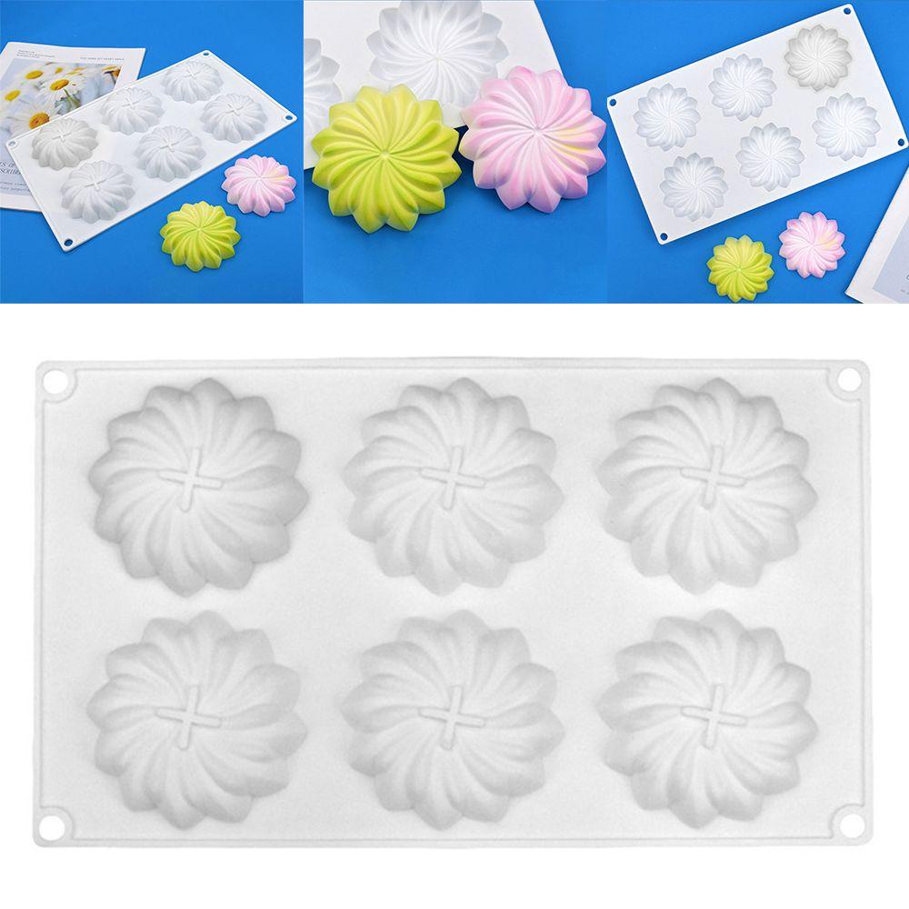 Khuôn Làm Bánh Mousse 6 Ngăn Tạo Hình Bông Hoa 3D Tiện Dụng