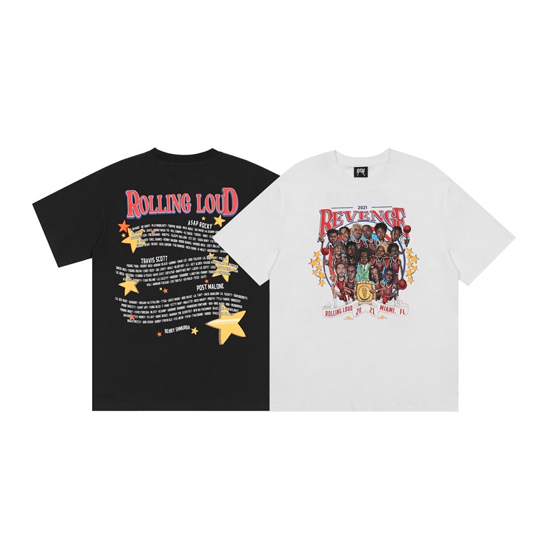 Áo Thun Tay Ngắn Cổ Tròn In Họa Tiết Nhiều Màu Sắc Bằng Cotton Thời Trang Unisex