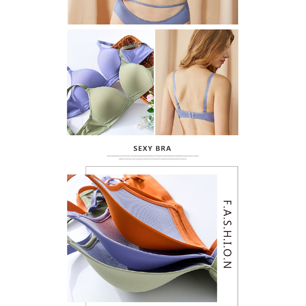 Áo ngực không gọng thép / set áo ngực và quần lót màu trơn quyến rũ | BigBuy360 - bigbuy360.vn