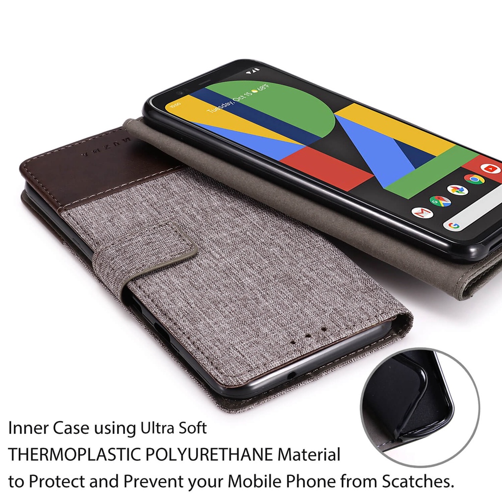 Ốp Điện Thoại Cho Google Pixel 7 7Pro 6A 6 6Pro 5 5XL 4A 4 3A 3 2⭐Ốp Điện Thoại Vải Canvas Nắp Gập Phối Da Cá Tính⭐Ốp Điện Thoại Thời Trang Cho 4XL 3AXL 3XL 2XL Pixel6A 4XL 3AXL