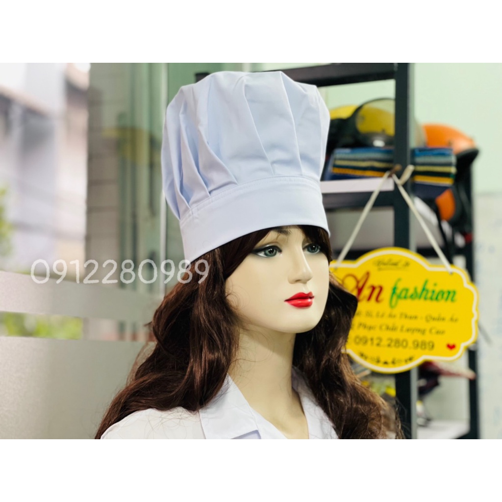 Nón Đầu Bếp, Nón Bếp Trưởng Nam Nữ Cao Cấp Nhiều Màu Sắc _ Hình chụp thật