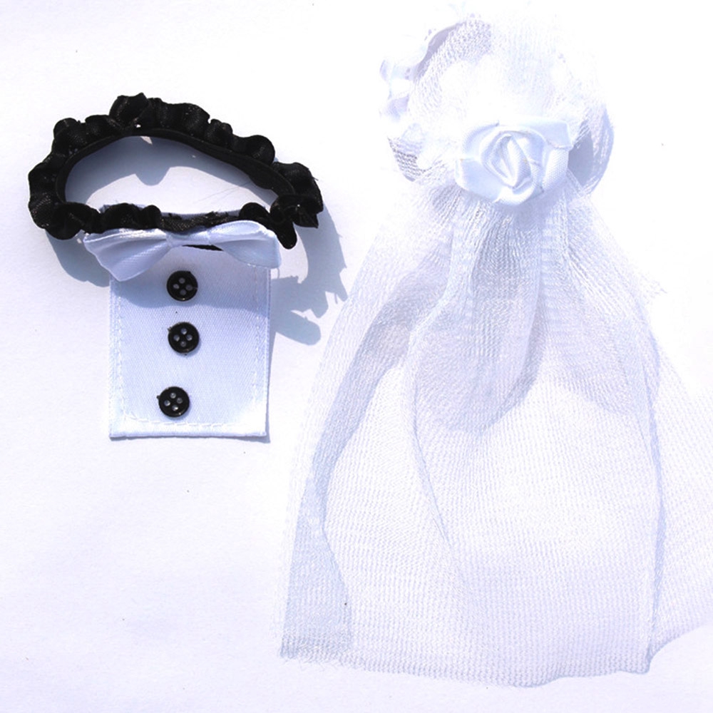 Bộ 2 nơ đeo ly lãng mạn của chú rể và cô dâu chất liệu vải dành cho tiệc tùng/đám cưới