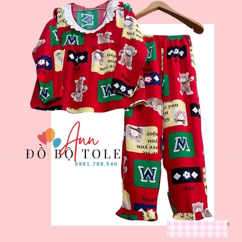 [ Ann- ĐỒ BỘ TOLE ] Tay dài quần dài cô tròn phối ren bbd ( 45-65kg ) | BigBuy360 - bigbuy360.vn
