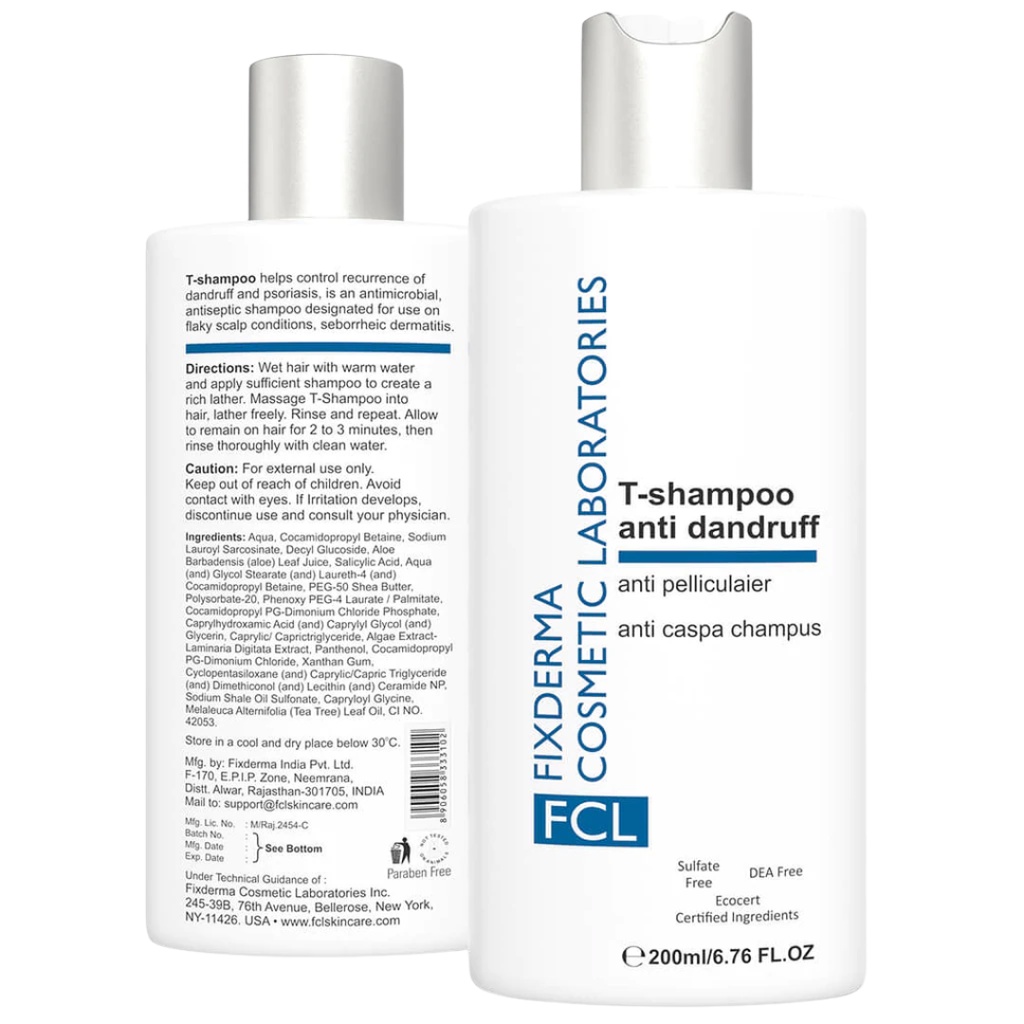 Date 1/9/23 - Dầu Gội Fixderma FLC T-Shampoo Anti Dandruff  Sạch Gàu 200ml