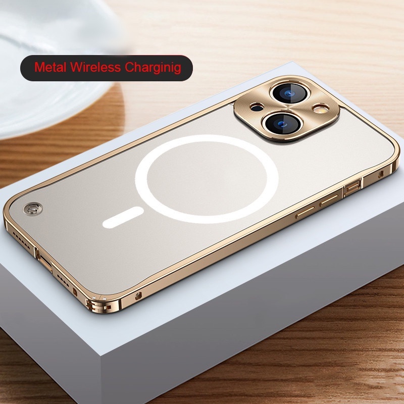 Ốp Điện Thoại Nhôm Chống Sốc Bảo Vệ Camera Cho iPhone 13 12 11 Pro Max