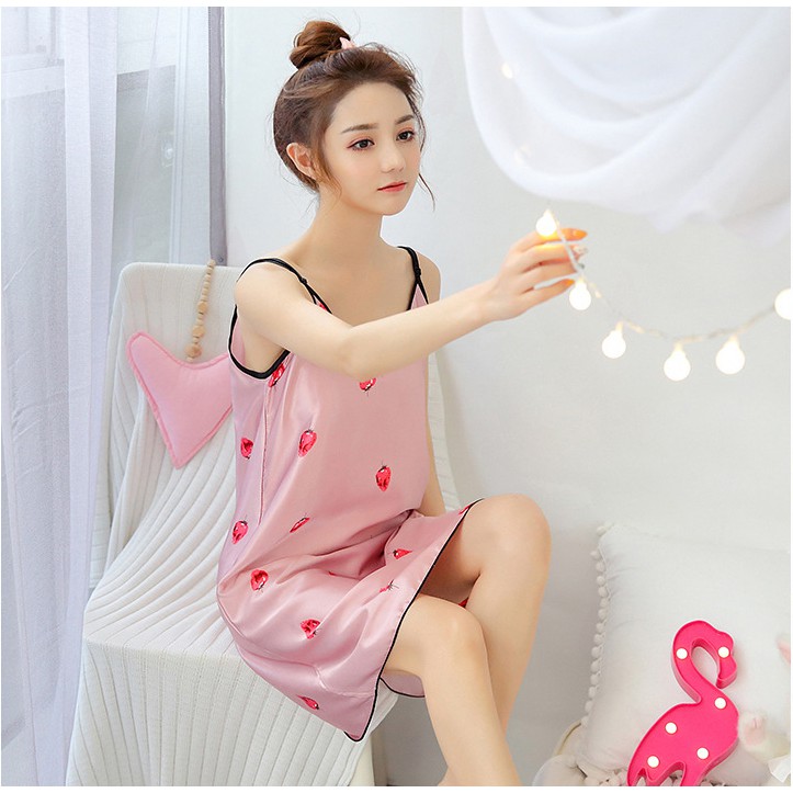 Váy ngủ nữ lụa Quảng Châu chất đẹp