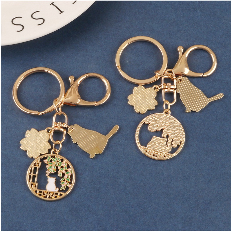 Móc khóa trang trí MISS ZOE hình hoa / trăng tráng men đáng yêu dùng làm quà cho bạn bè DIY