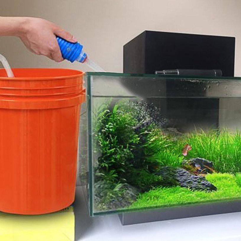Finelife】Suction pump for aquarium water change and cleaning fish tank manual suction pump