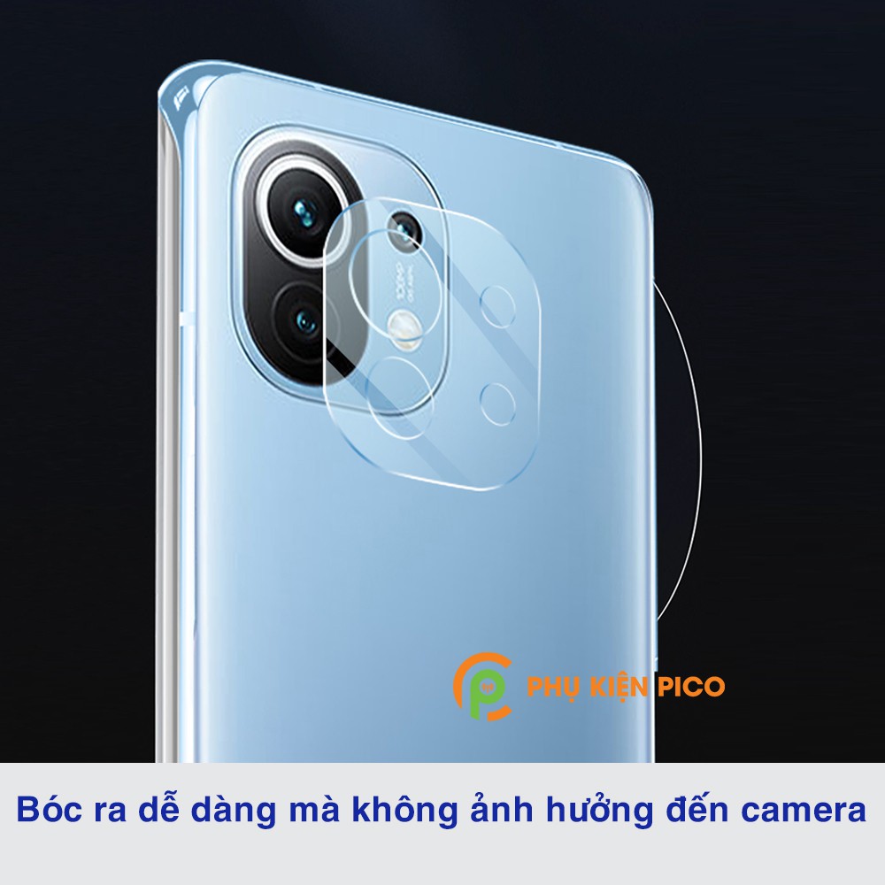 Cường lực camera Mi 11 full cụm camera trong suốt khoét lỗ cảm biến và flash – Dán camera Xiaomi Mi 11