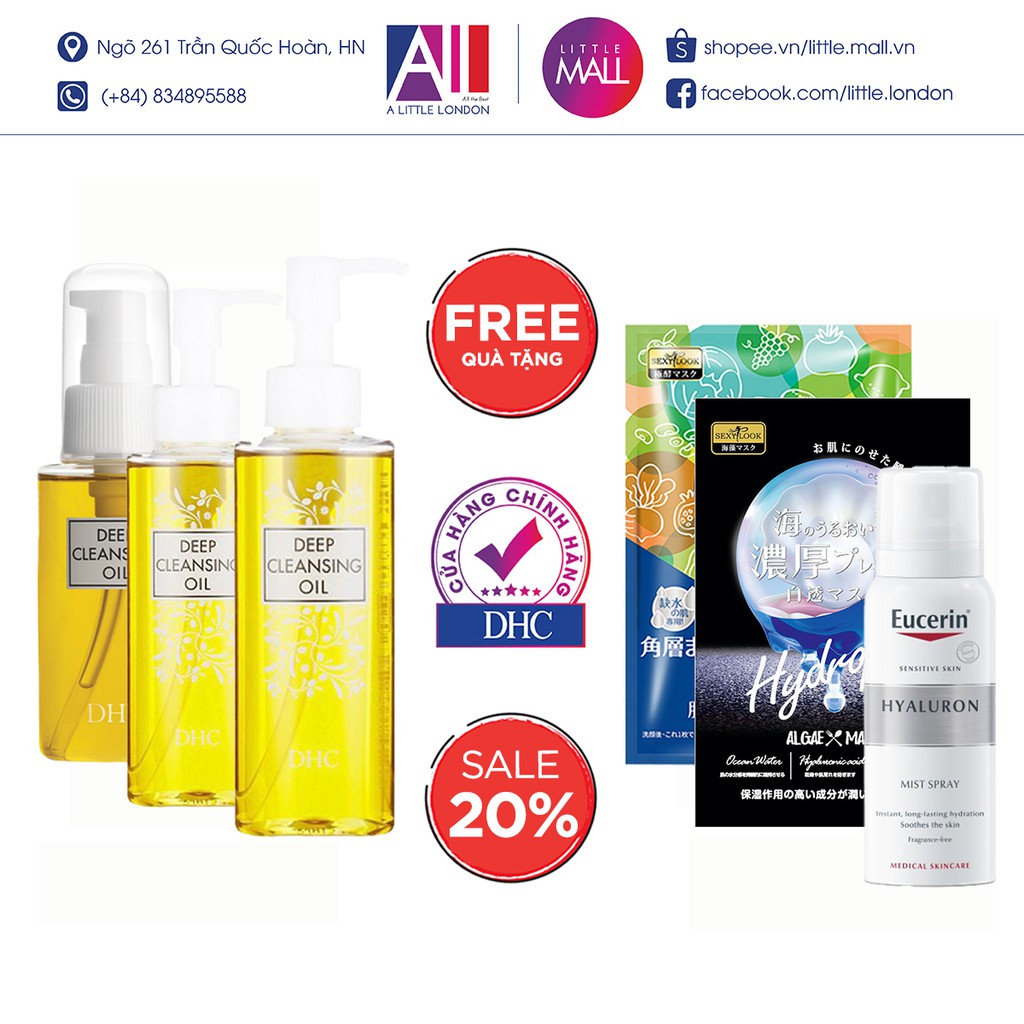 Dầu tẩy trang DHC olive deep cleansing oil TẶNG mặt nạ Sexylook / xịt dưỡng Eucerin (Nhập khẩu) | BigBuy360 - bigbuy360.vn