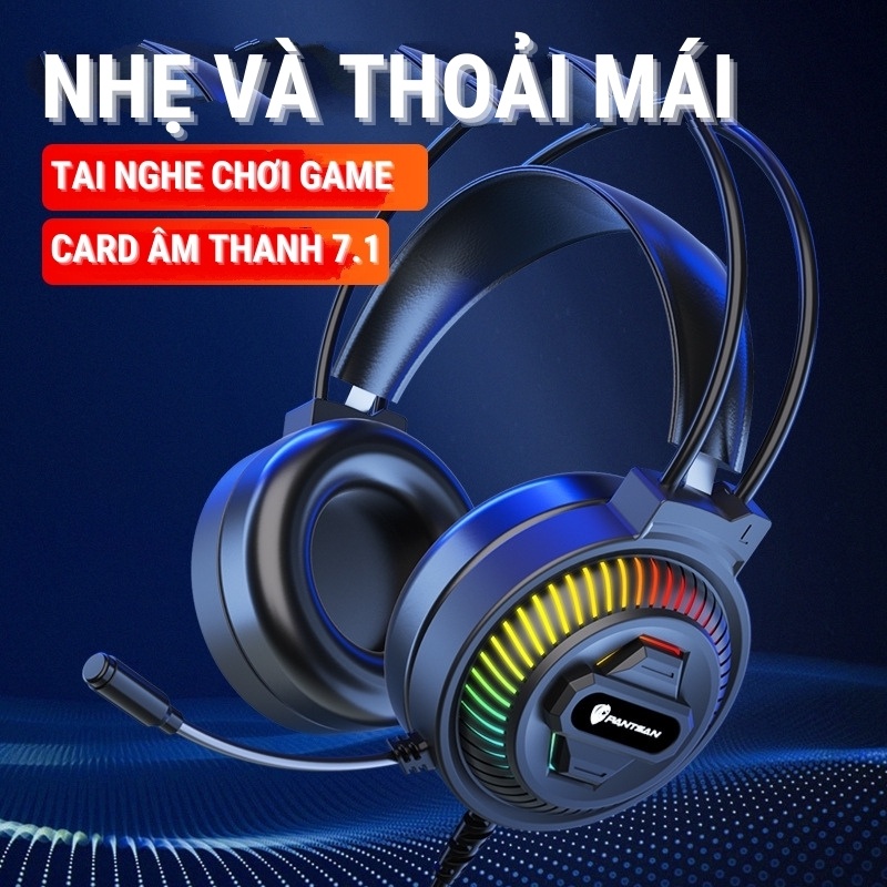 Tai nghe chụp tai có micro chuyên game Panstan PSH-400 phiên bản mới | Led RGB ngầu, micro khử ồn cao, âm thanh vòm 7.1