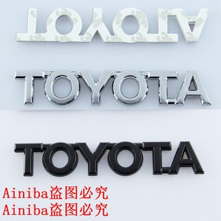 TOYOTA Toyota Nhãn Dán Chữ Tiếng Anh Mạ Điện Phù Hợp Cho ToyotaLogo Trang Trí Phía Sau Xe Hơi Màu Đen/Bạc
