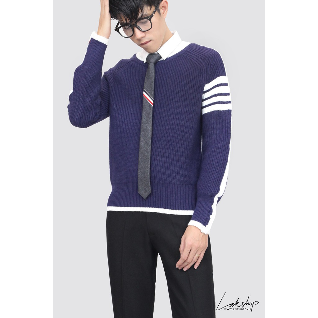 Cà Vạt  TB TB Engineered Stripe Necktie in Grey