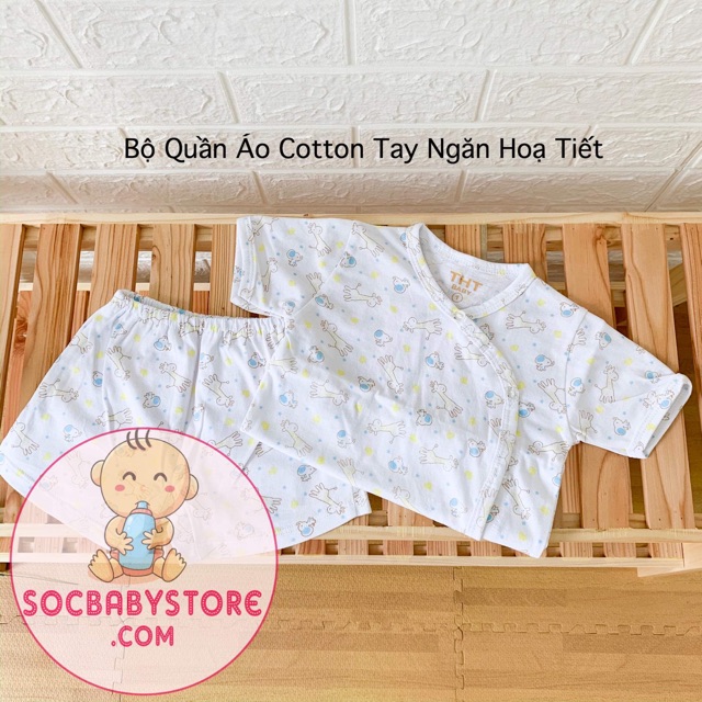 Bộ quần áo ngắn cotton hoạ tiết