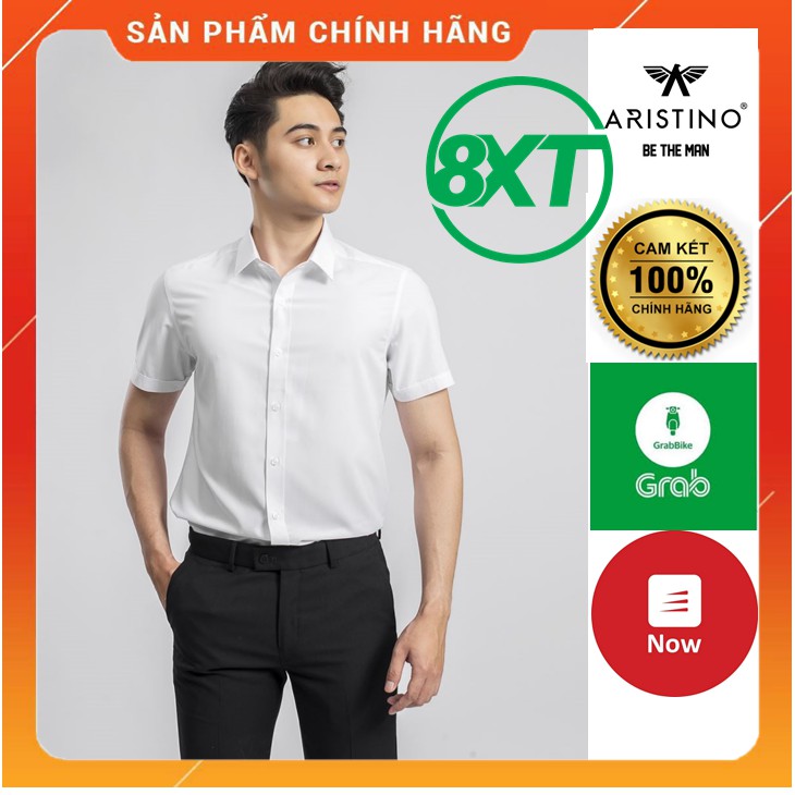 áo sơ mi nam trắng ngắn tay⚡ARISTINO⚡từ sợi sồi thiên nhiên cho mặt vải mềm nhẹ, thoáng mát, kháng khuẩn - ASSR05