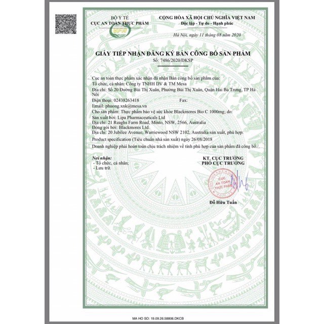 Viên Uống Vitamin C Blackmores Bio C 1000mg [150/62v] | Thế Giới Skin Care