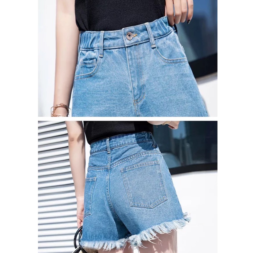 Quần Short Jean Nữ Tua Gấu “HACK DÁNG” cực đỉnh