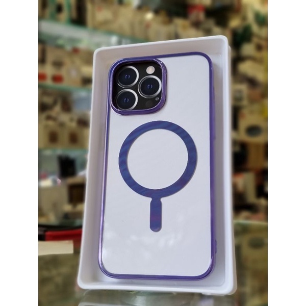 Ốp Lưng Trong Viền Màu Hỗ Trợ Sạc Không Dây MagSafe Iphone 14,14 Pro, 4 Max,14 Pro Max Hãng DEVIA