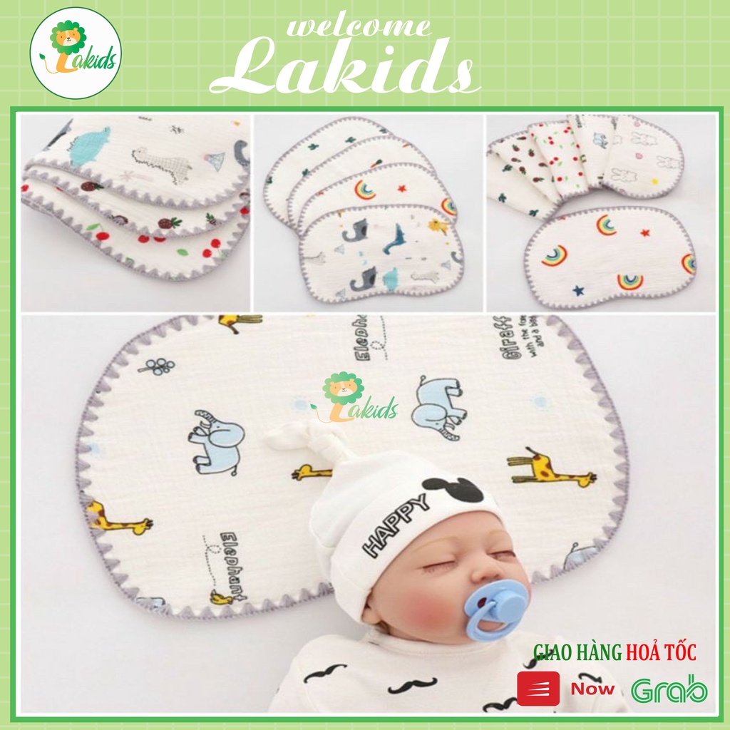 Gối xô nhăn gối xô lót đầu cho bé sơ sinh 10 lớp hàng loại 1 lakids