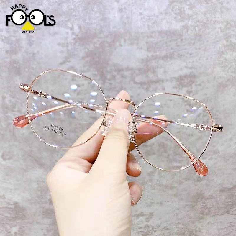 Mắt Kính Chống Ánh Sáng Xanh Gọng Kim Loại Hình oval Phong Cách Mới unisex