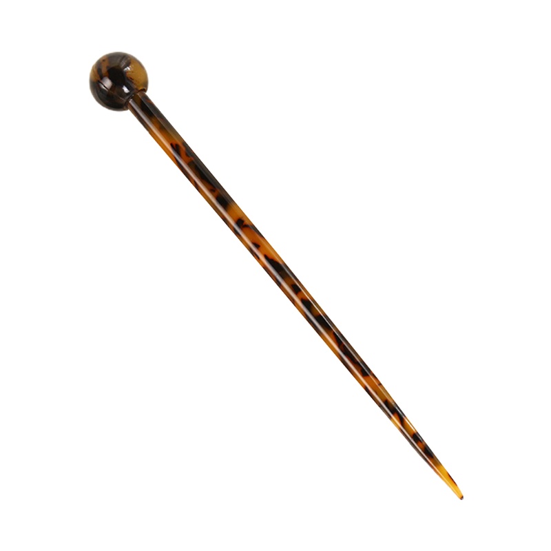 Trâm Cài Tóc Tròn Acetate Họa Tiết Da Báo Bò Kẹo Mút Cổ Điển