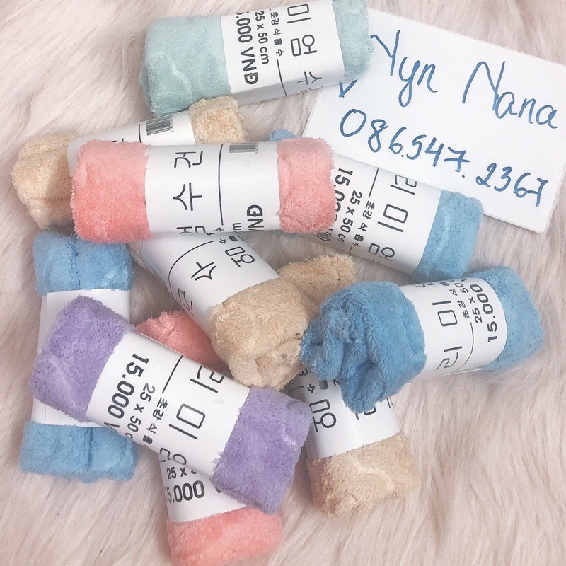 Khăn Mặt Lông Cừu Xuất Hàng Trơn Kích Thước 25-50cm