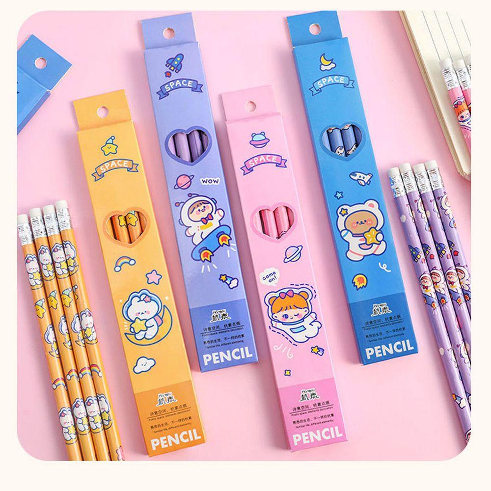 Bút Chì Gỗ HB Vẽ Phác Thảo Hoạ Tiết Phi Hành Gia Hoạt Hình Chất Lượng Cao