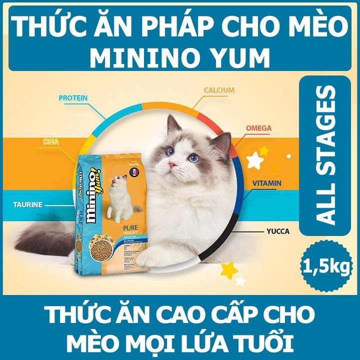 THỨC ĂN CHO MÈO HẠT MININO YUM 350g