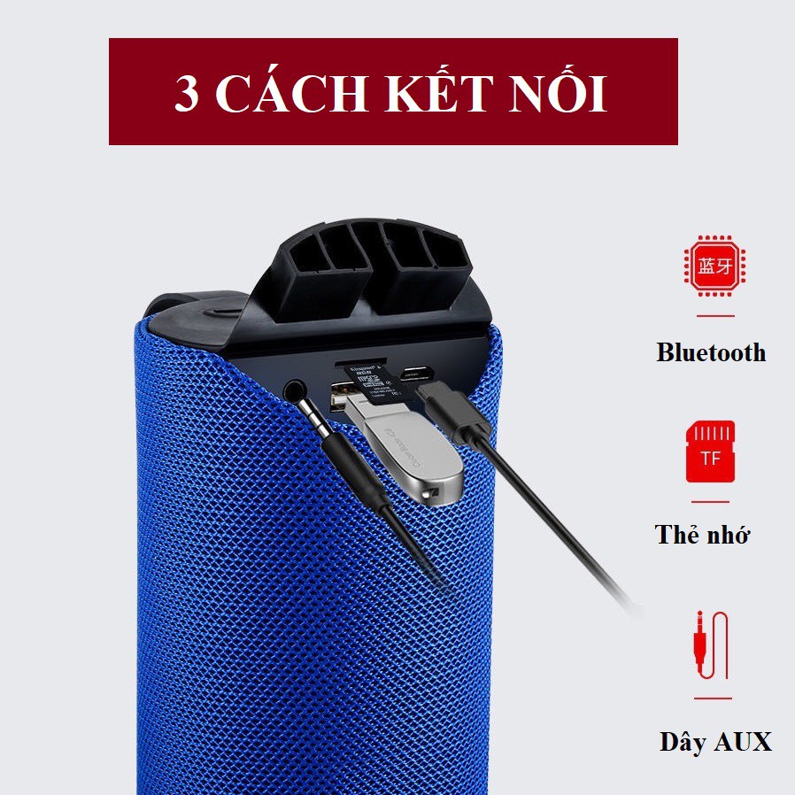 LOA BLUETOOTH GT113 CÓ SẠC PIN KÈM KHE CẮM THẺ NHỚ USB 2 BASS KHỦNG [ BH 12 THÁNG ]