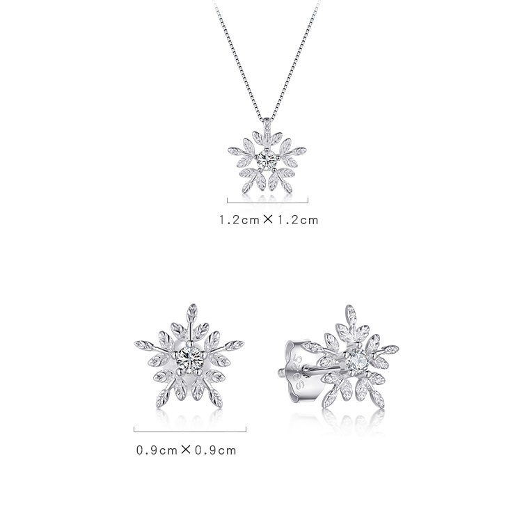 Dây Chuyền Nữ Hình Bông Tuyết Trắng Bạc Ý 2925 M1569 - Bảo Ngọc Jewelry