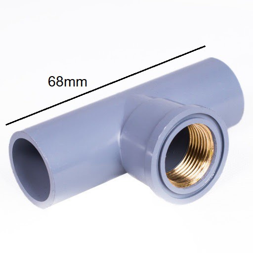 ( SIÊU RẺ ) Tê nhựa ren đồng ren 21 (cút nối)