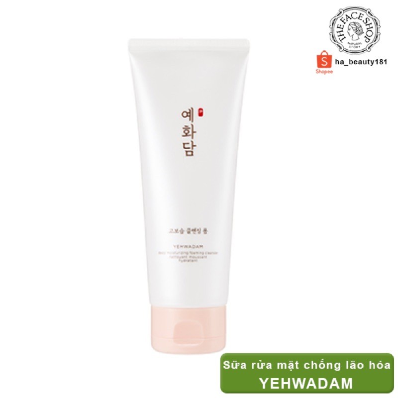 Sữa rửa mặt cấp ẩm chống lão hóa sạch sâu The Face Shop Yehwadam Deep Moisturizing Foaming Cleanser 150ml dưỡng ẩm sâu