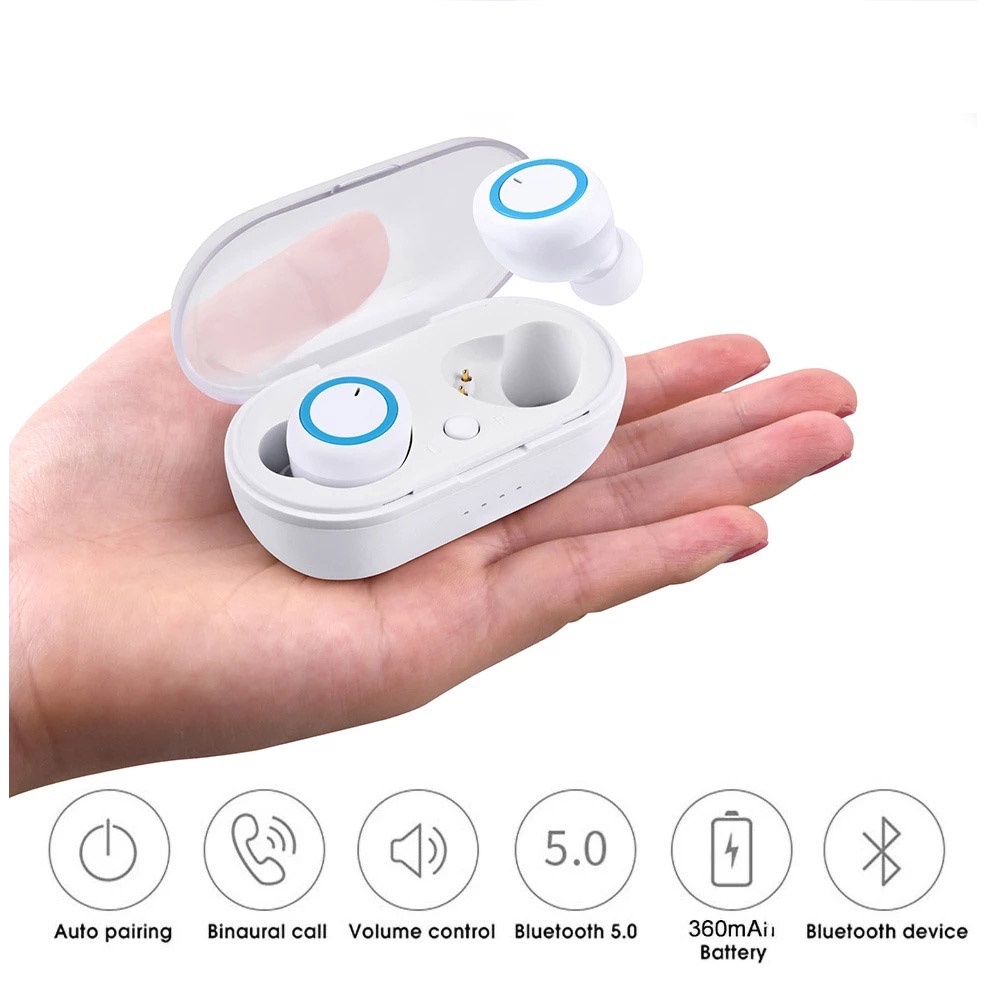 Tai Nghe Không Dây Bluetooth Y50 TWS 5.0 Có Micro Phong Cách Thể Thao Cho Điện Thoại Thông Minh