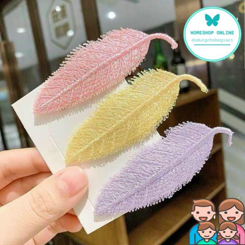 Set 3 kẹp tóc hình chiếc lá cho tiểu thư chanh sả DODUNGCHOBEGIASI Sale
