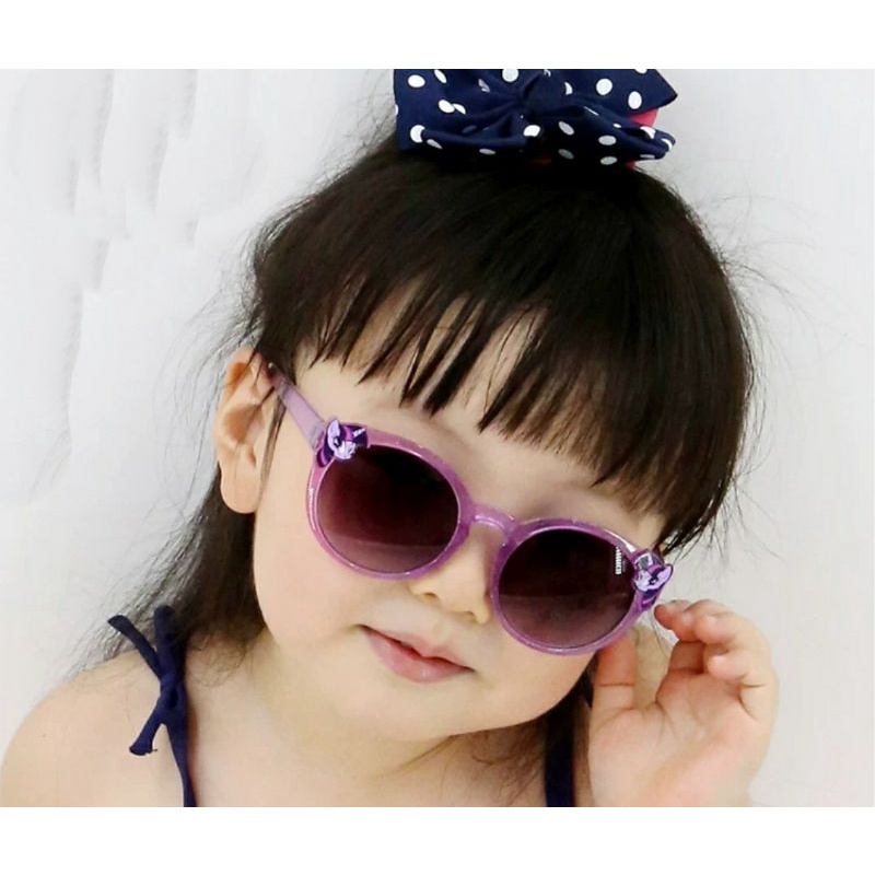 Mắt kính mát cao cấp H.M dạng tròn hình Ngựa Pony màu tím cho trẻ em