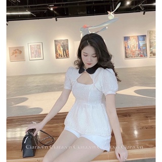 Áo gấm khoét ngực (đen/trắng)