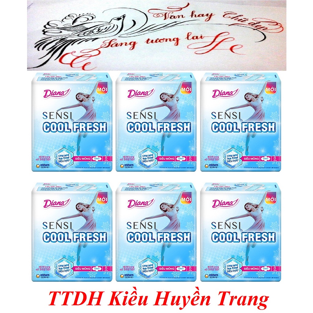 Băng vệ sinh Diana sensi cool fresh siêu mỏng (8 miếng)