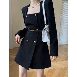 ĐẦM VEST CỔ U KÈM BELT (KÈM VIDEO HÌNH THẬT)