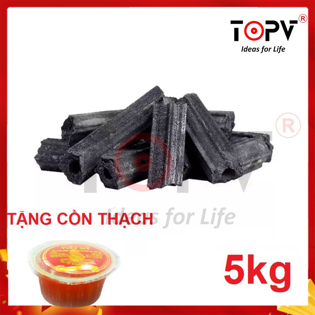 Than hoa không khói 1kg, làm từ gáo dừa, dùng nướng thịt sạch, than không khói - TopV  - TopV