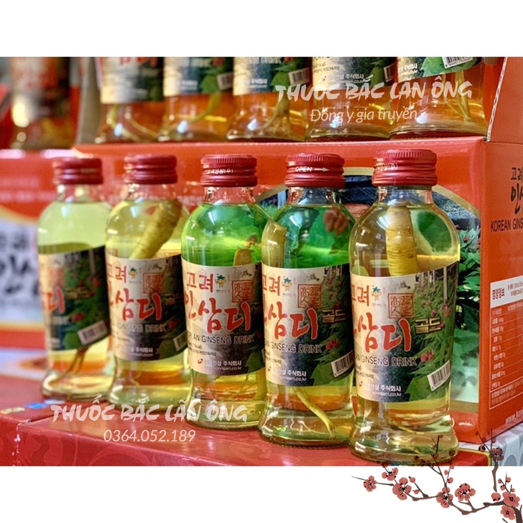 Nước hồng sâm có củ nguyên chất Hàn Quốc (10 chai x 120ml/chai) - Thuốc Bắc Lãn Ông